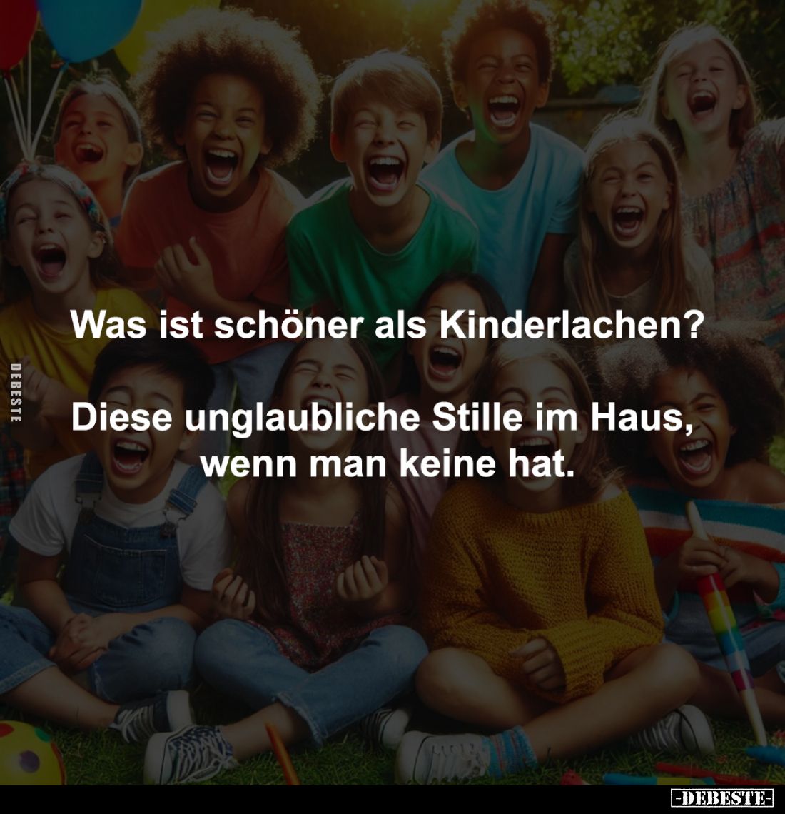 Was ist schöner als Kinderlachen?

Diese unglaubliche Stille im Haus, 
wenn man keine hat.