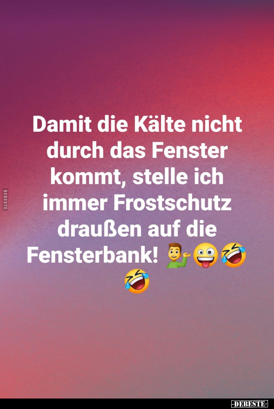 Damit die Kälte nicht durch das Fenster kommt.. - Lustige Bilder | DEBESTE.de