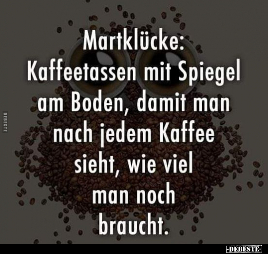 Martklücke: Kaffeetassen mit Spiegel am Boden.. - Lustige Bilder | DEBESTE.de