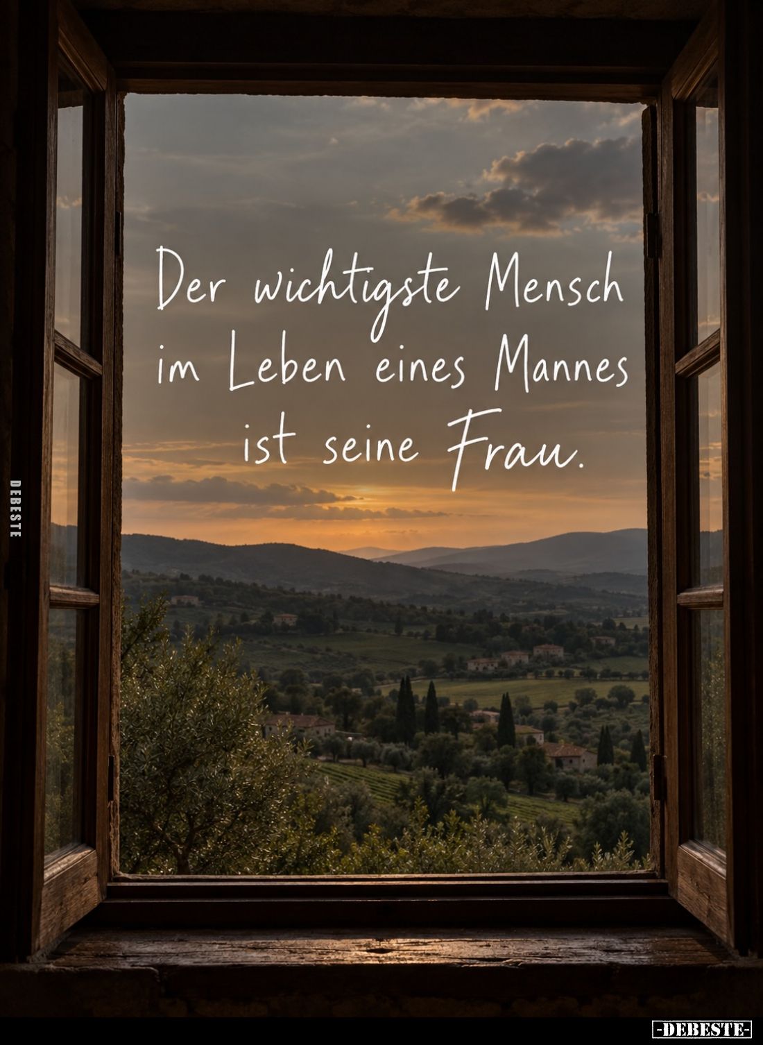 Der wichtigste Mensch im Leben eines Mannes ist seine Frau.