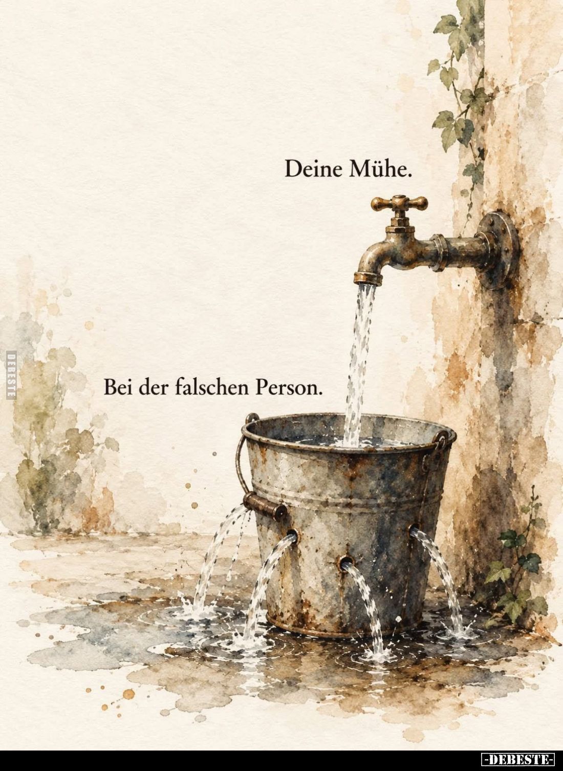 Deine Mühe.
Bei der falschen Person.