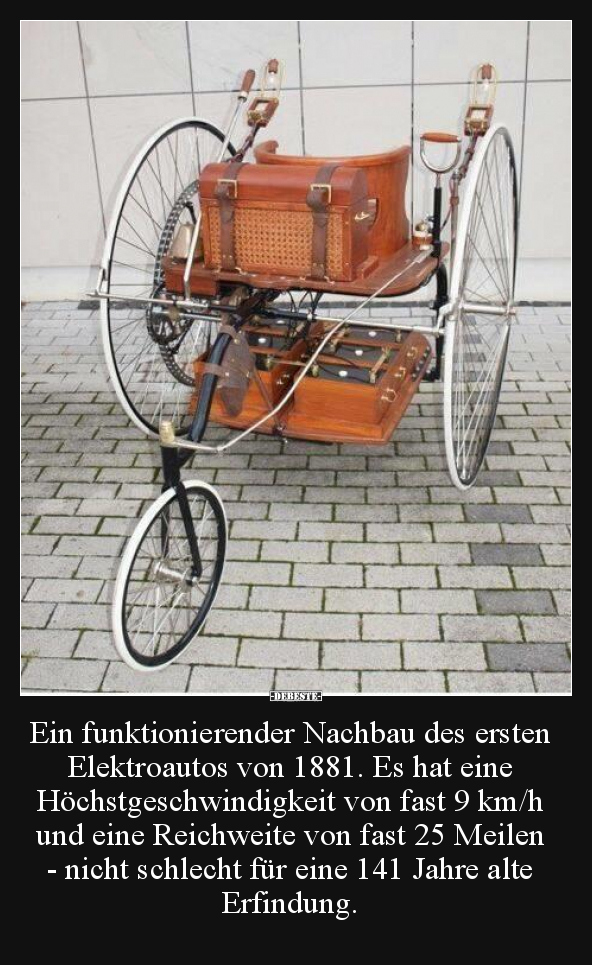 Ein funktionierender Nachbau des ersten Elektroautos von.. - Lustige Bilder | DEBESTE.de