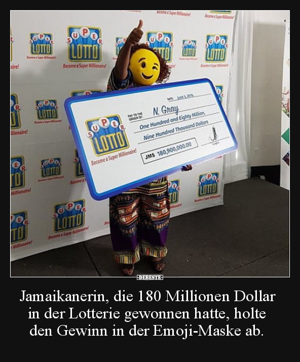 Jamaikanerin, die 180 Millionen Dollar in der Lotterie.. - Lustige Bilder | DEBESTE.de
