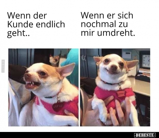 Wenn der Kunde endlich geht... Wenn er sich nochmal zu mir.. - Lustige Bilder | DEBESTE.de