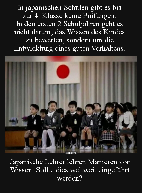In japanischen Schulen gibt es bis zur 4. Klasse keine.. - Lustige Bilder | DEBESTE.de