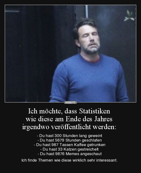 Ich möchte, dass Statistiken wie diese am Ende des Jahres.. - Lustige Bilder | DEBESTE.de