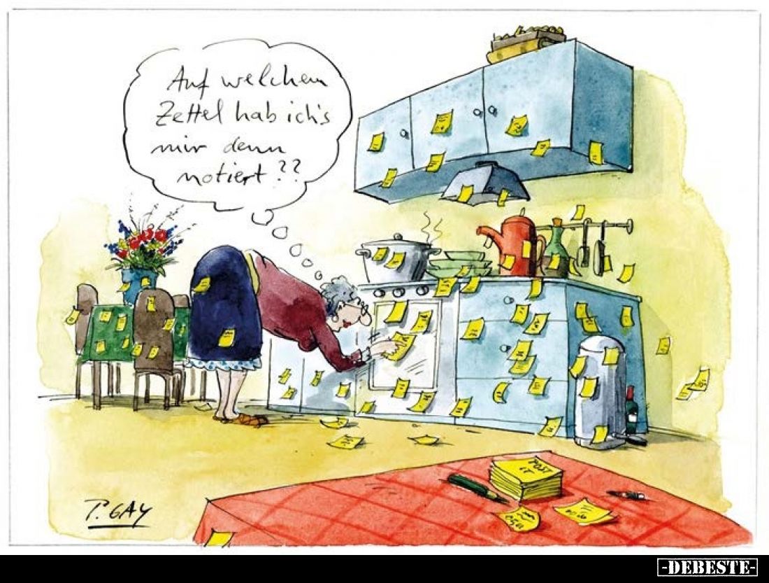 Auf welchem Zettel hab ich's mir denn notiert??