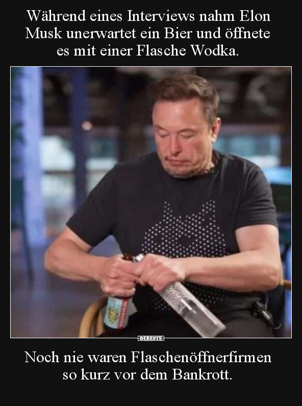 Während eines Interviews nahm Elon Musk unerwartet ein Bier.. - Lustige Bilder | DEBESTE.de