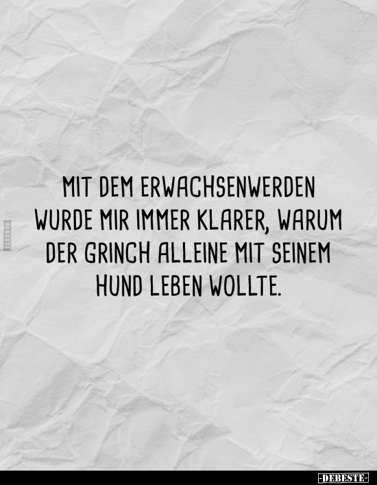 Mit dem Erwachsenwerden wurde mir immer klarer.. - Lustige Bilder | DEBESTE.de