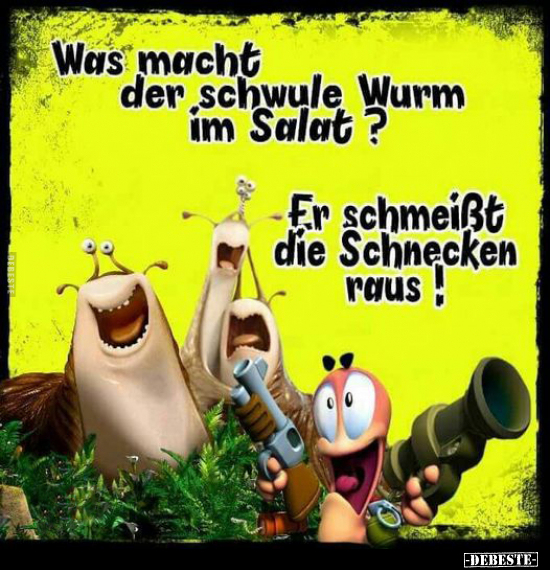 Was macht der schwule Wurm im Salat ?.. - Lustige Bilder | DEBESTE.de