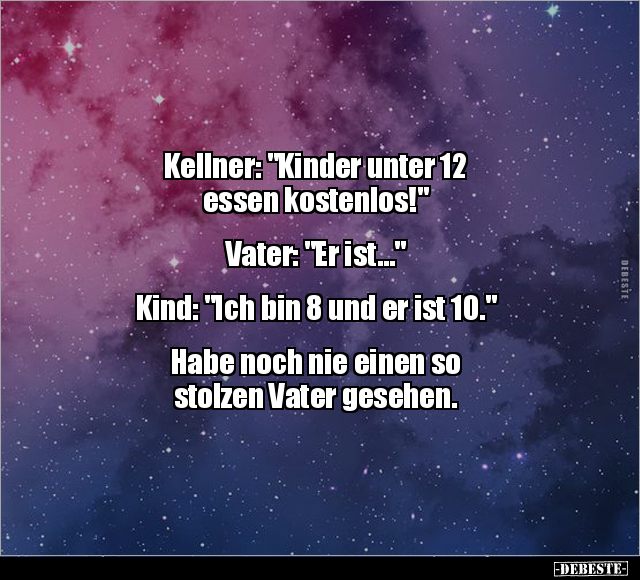 Kellner: "Kinder unter 12 essen kostenlos!".. - Lustige Bilder | DEBESTE.de