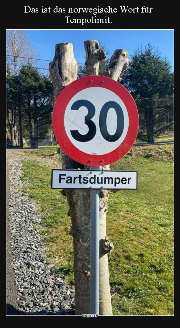 Das ist das norwegische Wort für Tempolimit