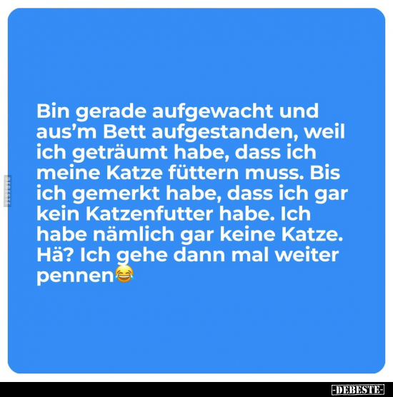 Bin gerade aufgewacht und aus'm Bett aufgestanden, weil ich.. - Lustige Bilder | DEBESTE.de