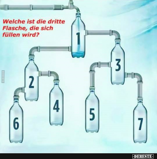 Welche ist die dritte Flasche, die sich füllen wird? - Lustige Bilder | DEBESTE.de