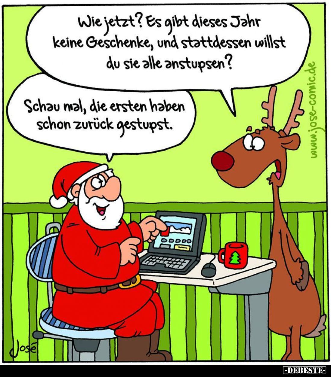 Wie jetzt? Es gibt dieses Jahr keine Geschenke, und stattdessen willst du sie alle anstupsen? -
Schau mal, die ersten haben ...