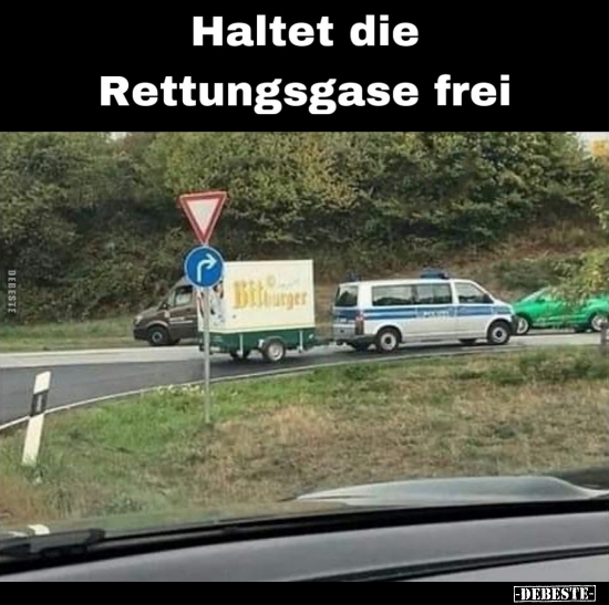 Haltet die Rettungsgase frei.. - Lustige Bilder | DEBESTE.de