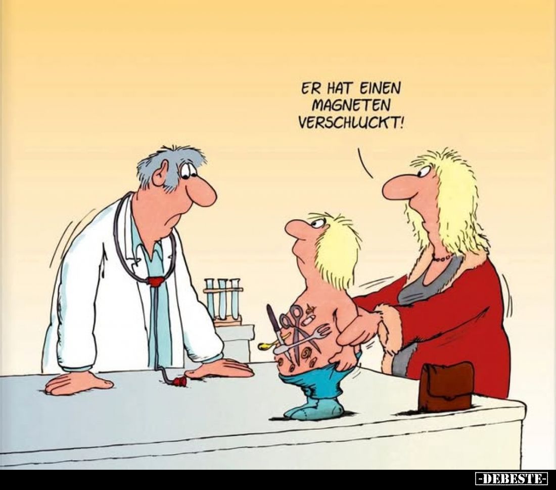 Er hat einen Magneten verschluckt!