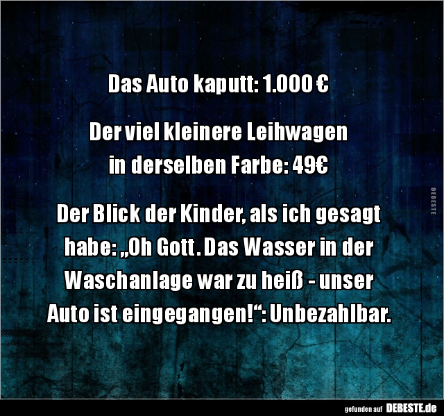 Das Auto kaputt: 1.000 € Der viel kleinere Leihwagen in... - Lustige Bilder | DEBESTE.de