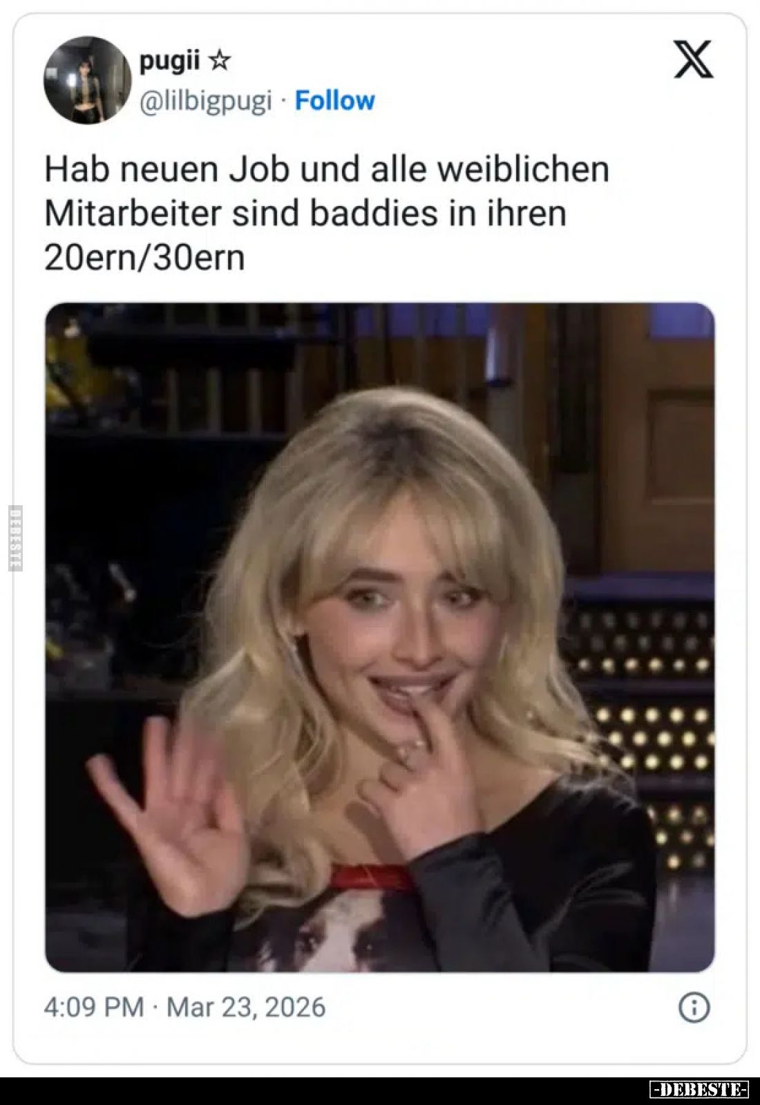 Hab neuen Job und alle weiblichen
Mitarbeiter sind baddies in ihren
20ern/30ern