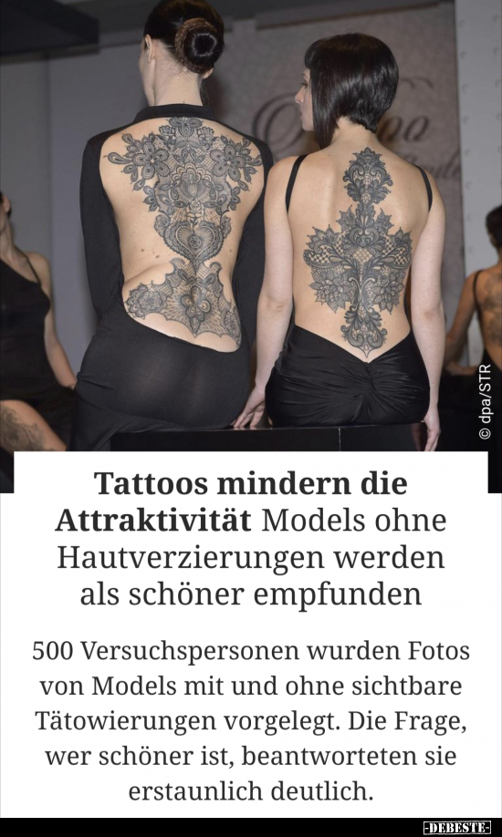 Tattoos mindern die Attraktivität Models ohne.. - Lustige Bilder | DEBESTE.de