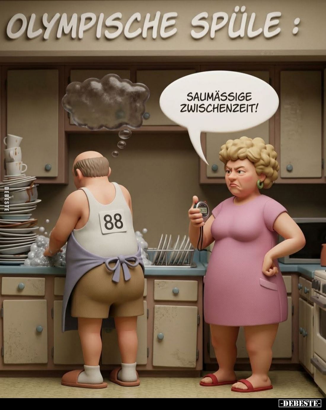 Olympische Spüle:
Saumäßige Zwischenzeit!