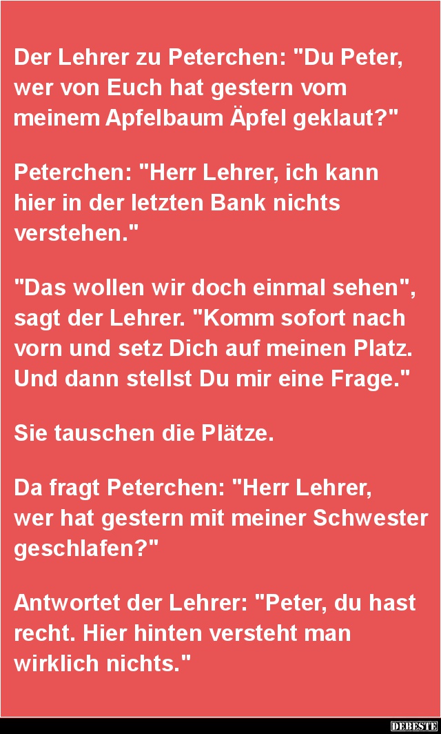 Der Lehrer zu Peterchen.. - Lustige Bilder | DEBESTE.de