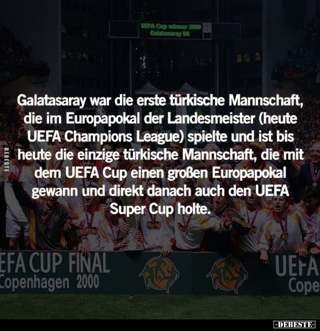Galatasaray war die erste türkische Mannschaft, die im Europapokal der Landesmeister (heute UEFA Champions League) spielte un...