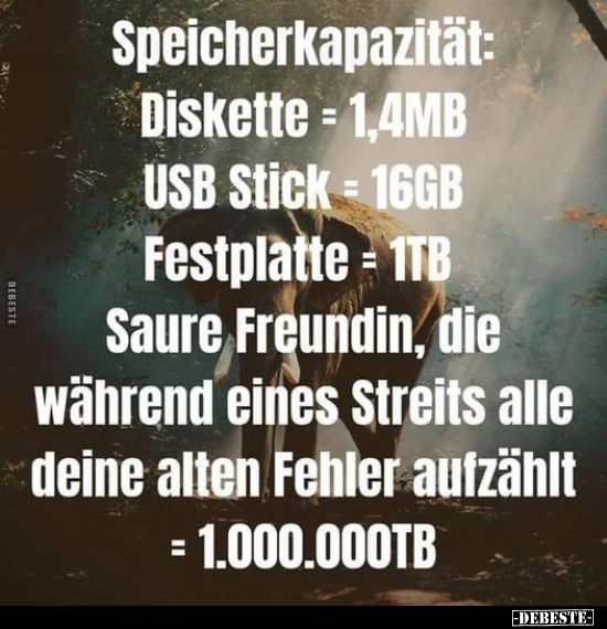 Speicherkapazität: Diskette = 1,4MB, USB Stick = 16GB.. - Lustige Bilder | DEBESTE.de