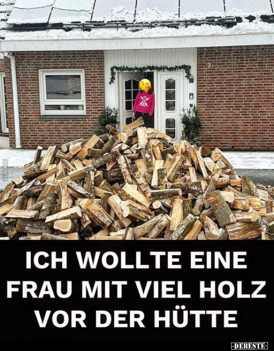 Ich wollte eine Frau mit viel Holz vor der Hütte.. - Lustige Bilder | DEBESTE.de
