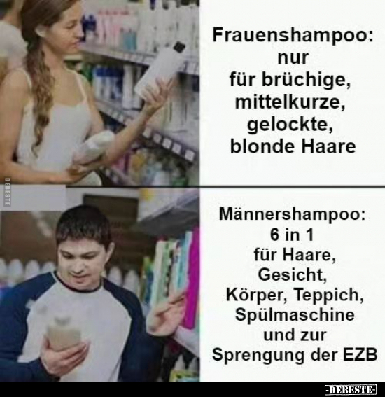 Frauenshampoo: nur für brüchige, mittelkurze, gelockte.. - Lustige Bilder | DEBESTE.de