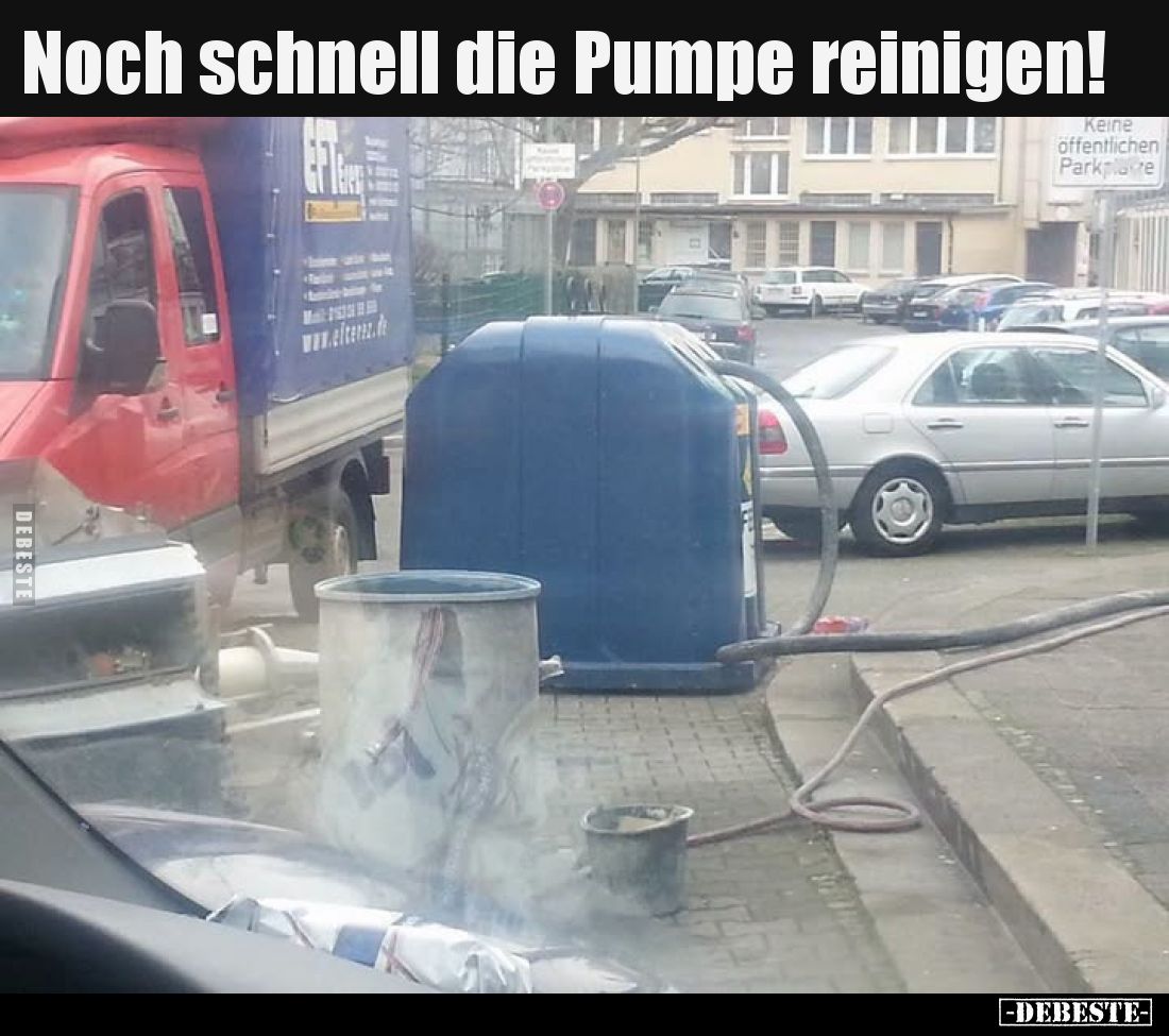 Noch schnell die Pumpe reinigen.