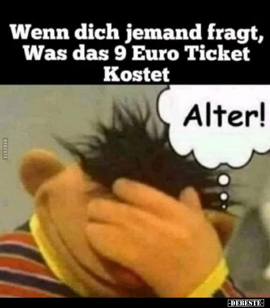 Wenn dich jemand fragt, Was das 9 Euro Ticket Kostet.. - Lustige Bilder | DEBESTE.de