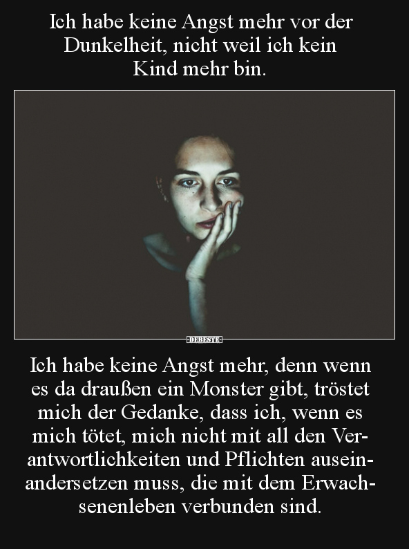 Ich habe keine Angst mehr vor der Dunkelheit, nicht weil.. - Lustige Bilder | DEBESTE.de