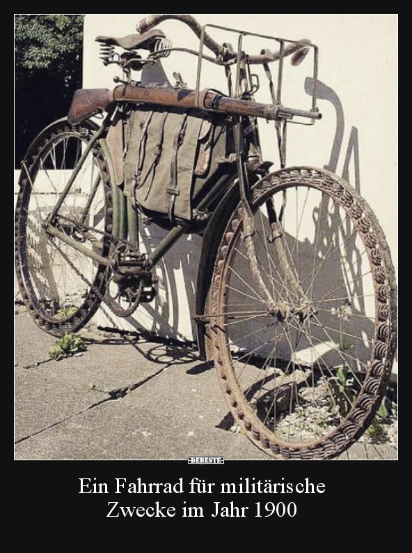 Ein Fahrrad für militärische Zwecke im Jahr 1900.. - Lustige Bilder | DEBESTE.de