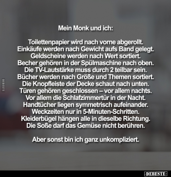 Mein Monk und ich: Toilettenpapier wird nach vorne.. - Lustige Bilder | DEBESTE.de