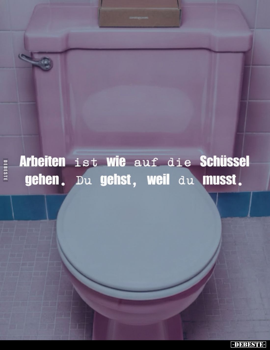 Arbeiten ist wie auf die Schüssel gehen. Du gehst, weil du musst.
