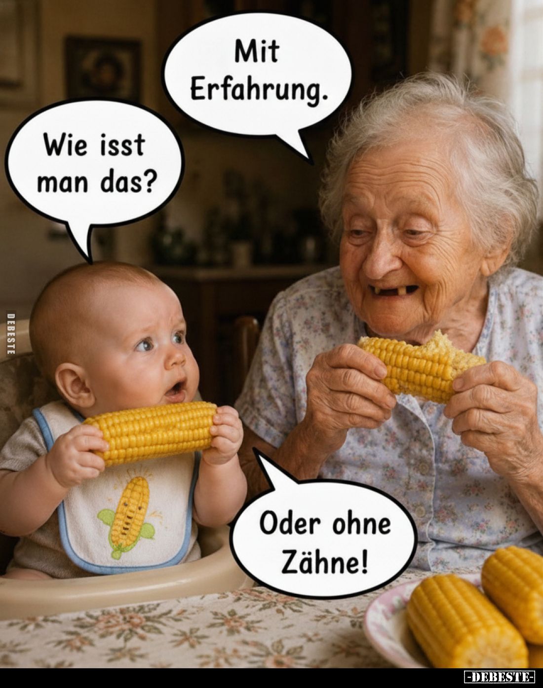 Wie isst man das?
Mit Erfahrung.
Oder ohne Zähne!