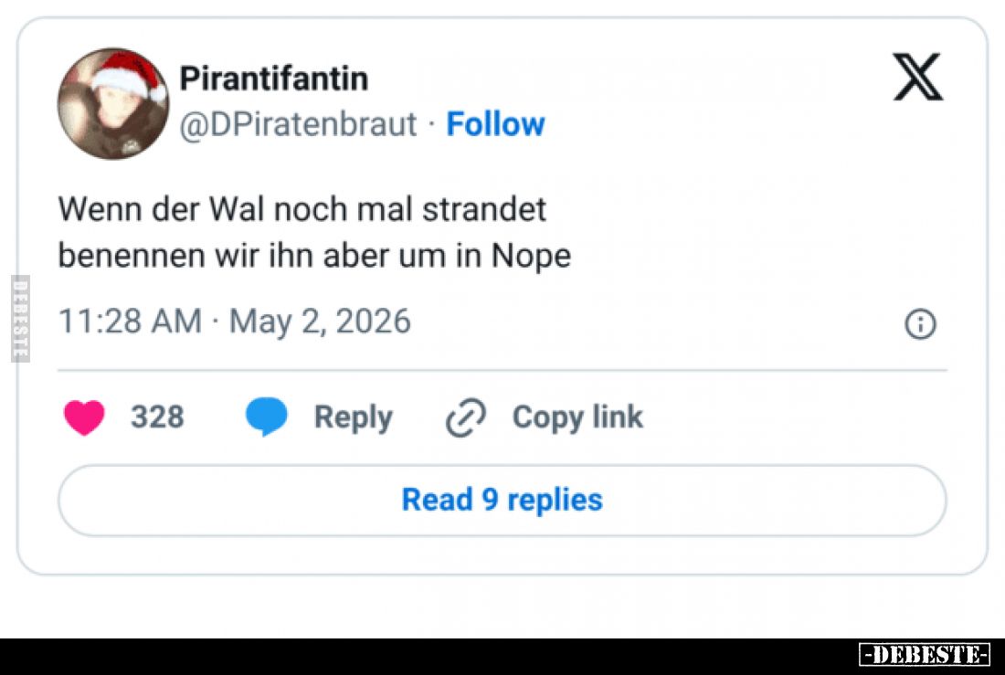 Wenn der Wal noch mal strandet benennen wir ihn aber um in Nope