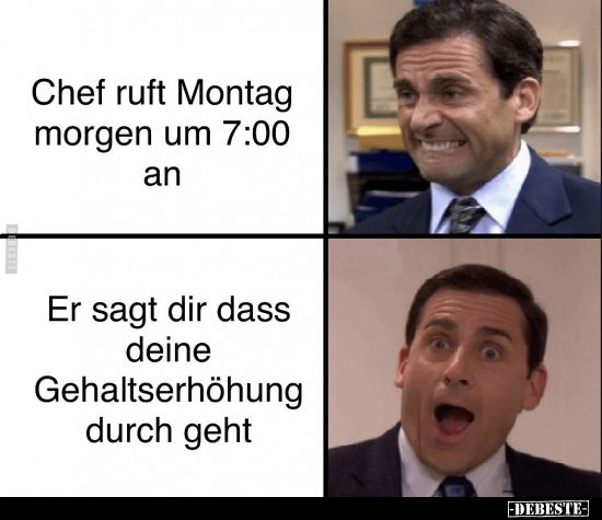 Chef, Ruft, Montag, Montag Morgen, Morgen, Gehaltserhöhung