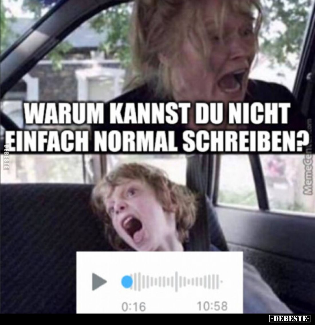 Warum kannst du nicht einfach normal schreiben?
