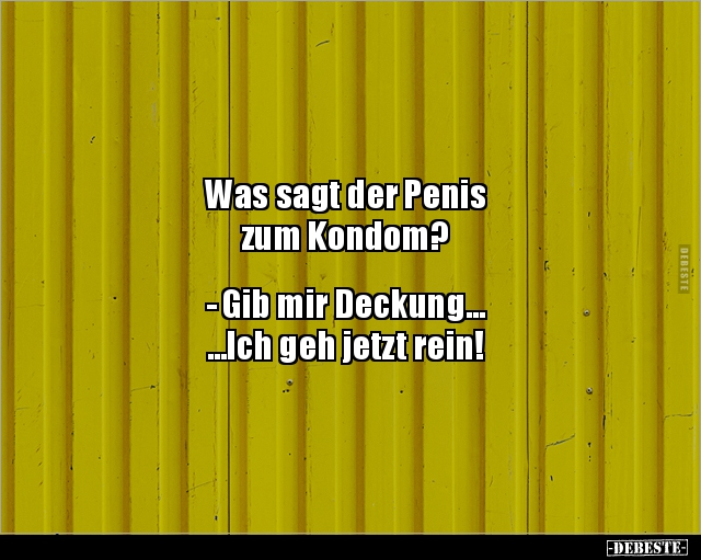 Was sagt der Penis zum Kondom? - Gib mir Deckung... - Lustige Bilder | DEBESTE.de