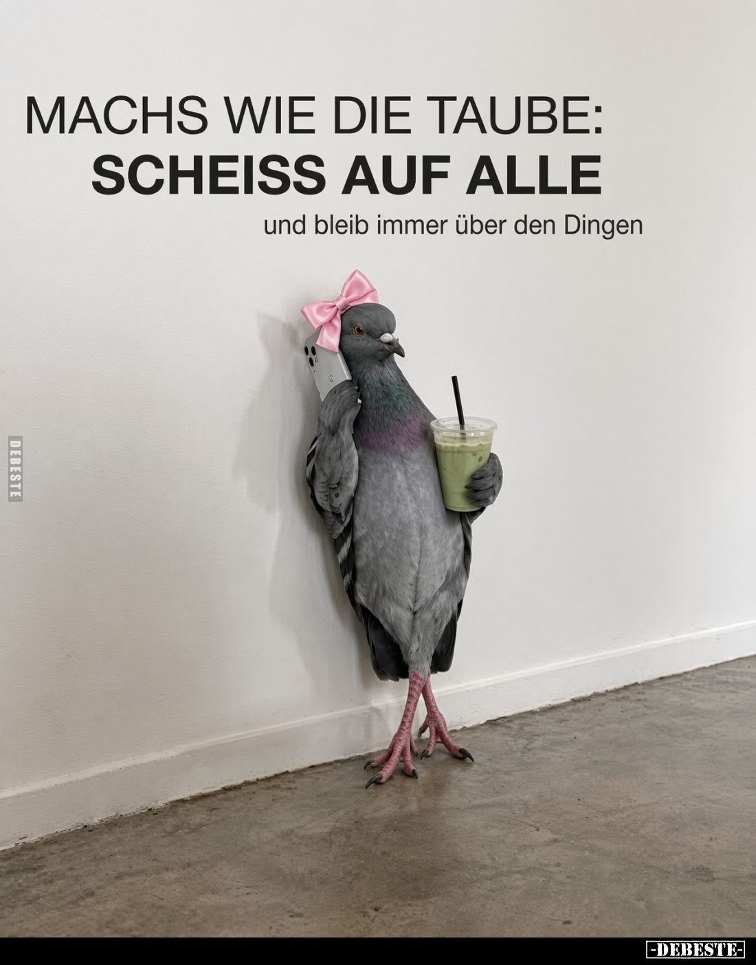 Machs wie die Taube: Scheiss auf alle
und bleib immer über den Dingen.
