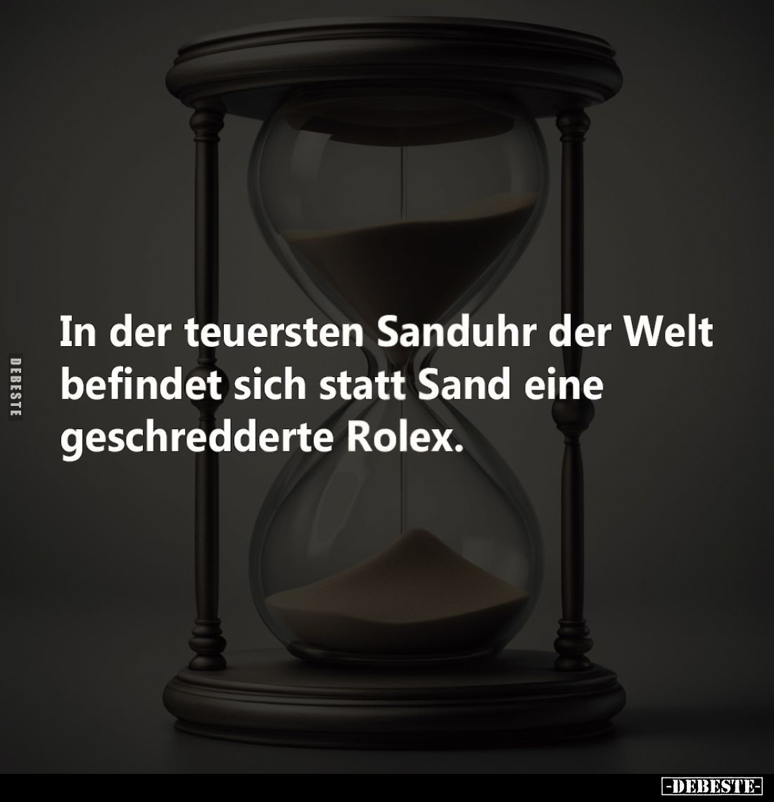 In der teuersten Sanduhr der Welt befindet sich statt Sand eine geschredderte Rolex.