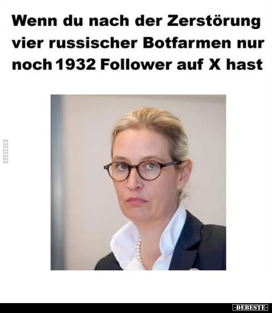 Wenn du nach der Zerstörung vier russischer Botfarmen nur noch 1932 Follower auf X hast