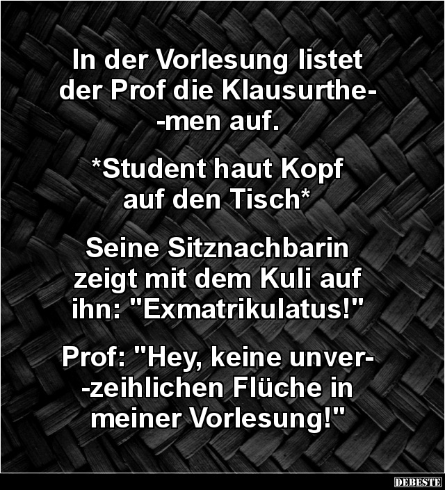 In der Vorlesung listet der Prof die Klausurthemen auf.. - Lustige Bilder | DEBESTE.de