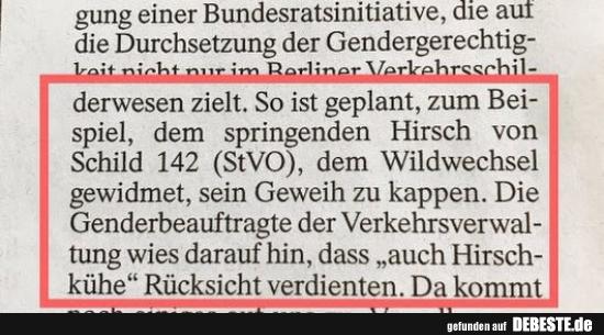 Genderbeauftragte... braucht man ja auch dringend...!