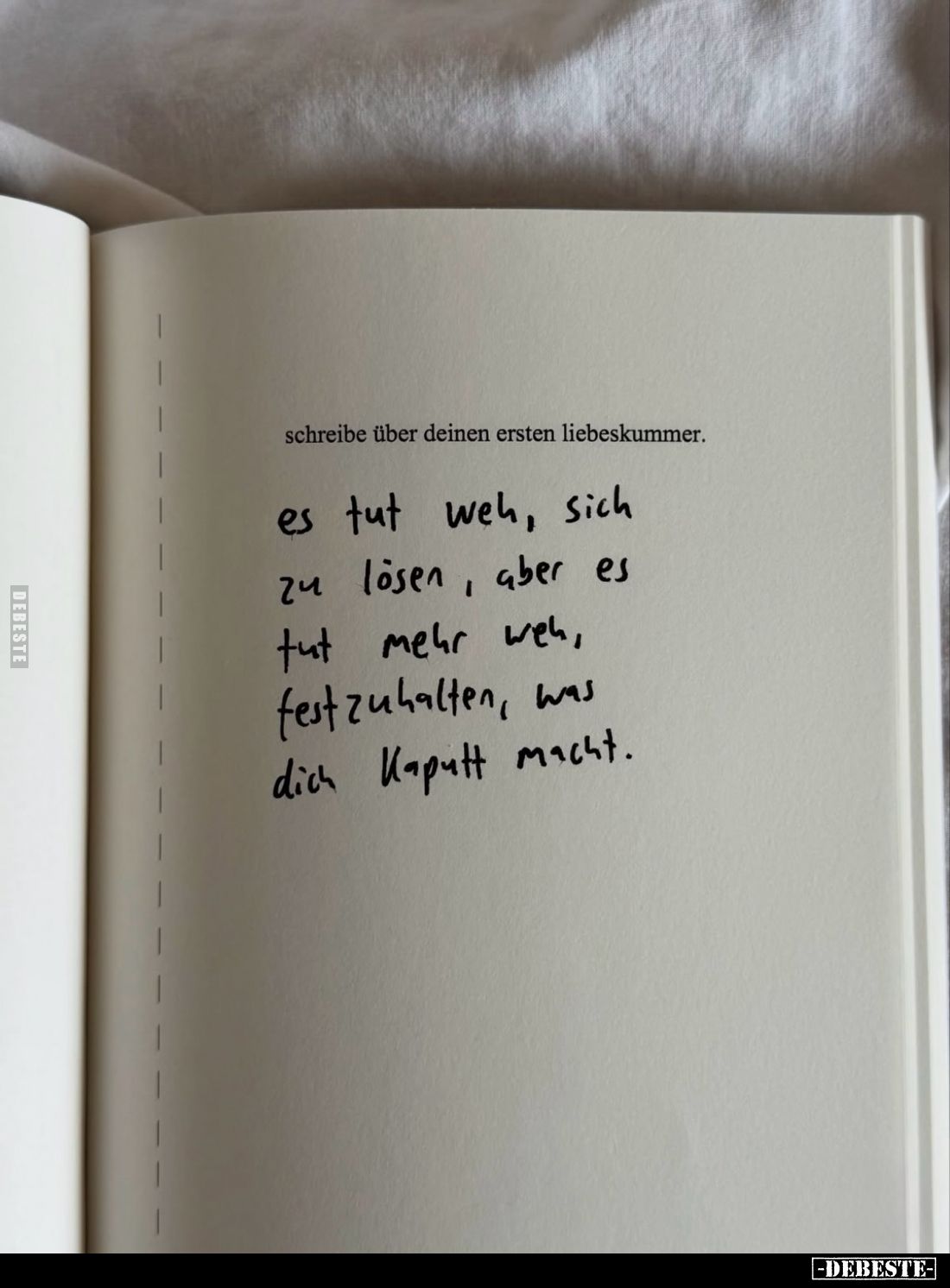 Es tut weh, sich zu lösen, aber es tut mehr weh, festzuhalten, was dich kaputt macht.