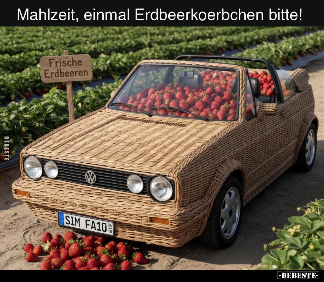 Mahlzeit, einmal Erdbeerkoerbchen bitte!

Frische Erdbeeren