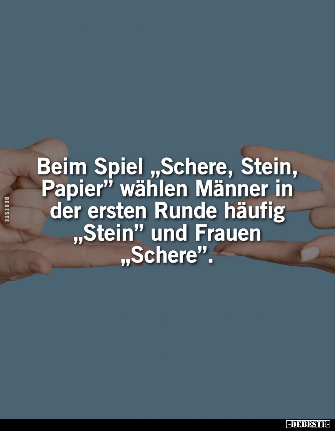 Beim Spiel "Schere, Stein, Papier" wählen Männer in der ersten Runde häufig "Stein" und Frauen "Sche...