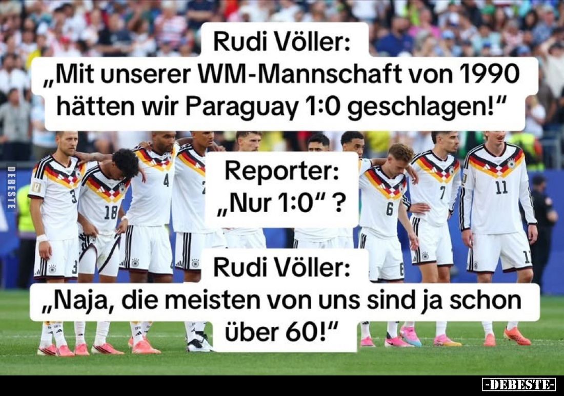 Rudi Völler: "Mit unserer WM-Mannschaft von 1990 hätten wir.." - Lustige Bilder | DEBESTE.de
